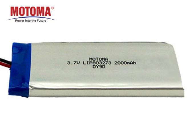 Batteria 803273 3.7V 2000mah di Lipo di capacit&agrave; elevata di certificazione dell'UL 0