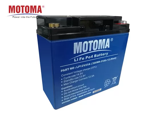 Batteria al litio di MOTOMA UPS, tempi di ciclo della batteria 4000 di 12v 25ah Lifepo4